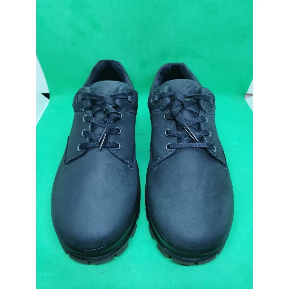 Ecco Hydromax Rugged Track Waterproof Low Shoes Black Leather Mens Siz 42 /8-8.5
